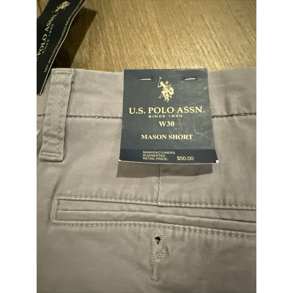 U.S. Polo Assn. Men's Mason Shorts Casual Flat Front‎ Grey Stretch Size 30 - Picture 6 of 10